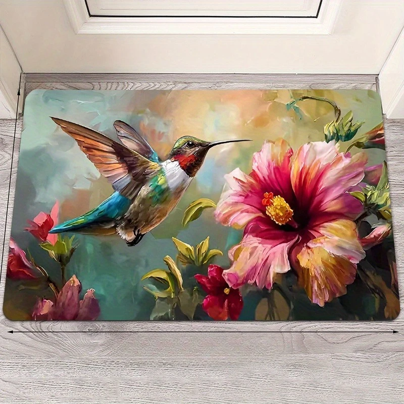 

1PC Hummingbird Pattern Kitchen Rugs Non-Slip Door Mats Pop design Living room Rug Bath Mat Carpet for Home Sink Laundry Decor