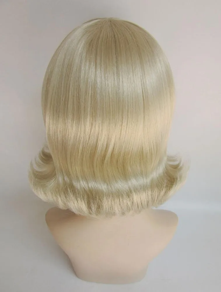 ديلوكس جيد ساندي ساندا D شقراء 1950s فليك بوب المشجع الشحوم زي شعر مستعار