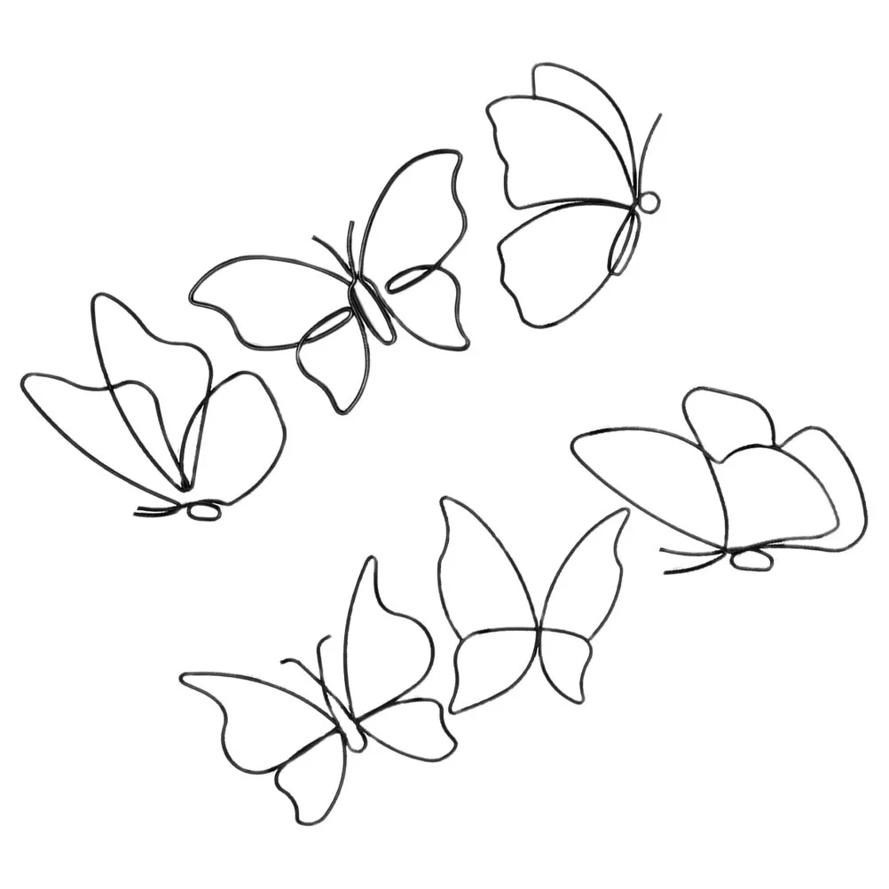 

6Pcs Iron Butterflies Wall Art Metal Hollow Design Decor for Restaurant Hotel Shop Wall Pendant Butterflies Ornament