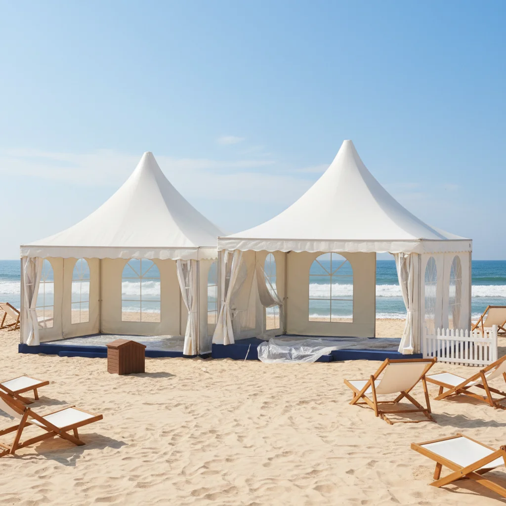 

8x8m Large-sized Custom Conical Canopy, Aluminum Alloy Frame, Flame-retardant Shade Canopy