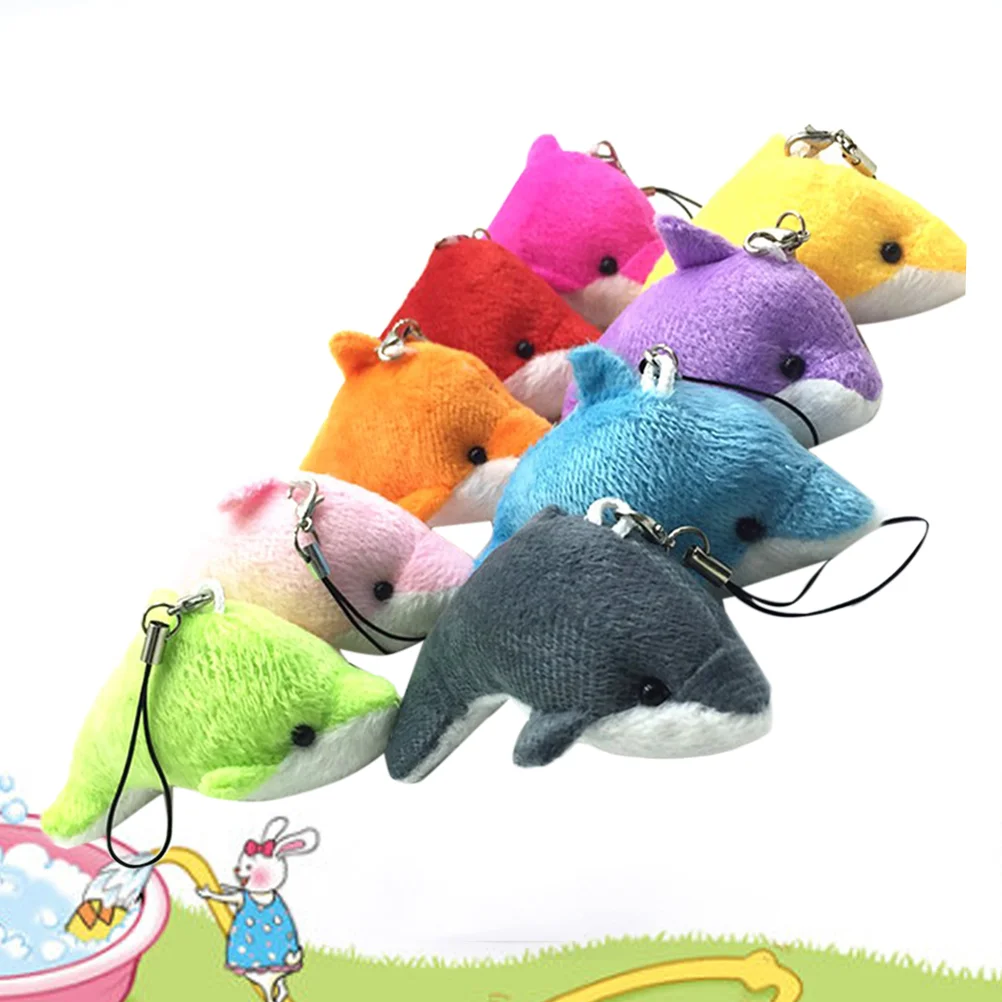

3pcs Plush Little Dolphin Pendant Plush Small Dolphin Decor Pendant for Key Bag Phone (Random Color)