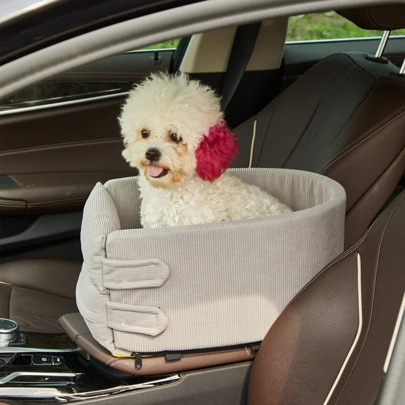 Front Center Console Pet Car Seat Portable Dog Cat Travel Cushion Small Breed Safety Rest Mat For Vehicle Driving Trip