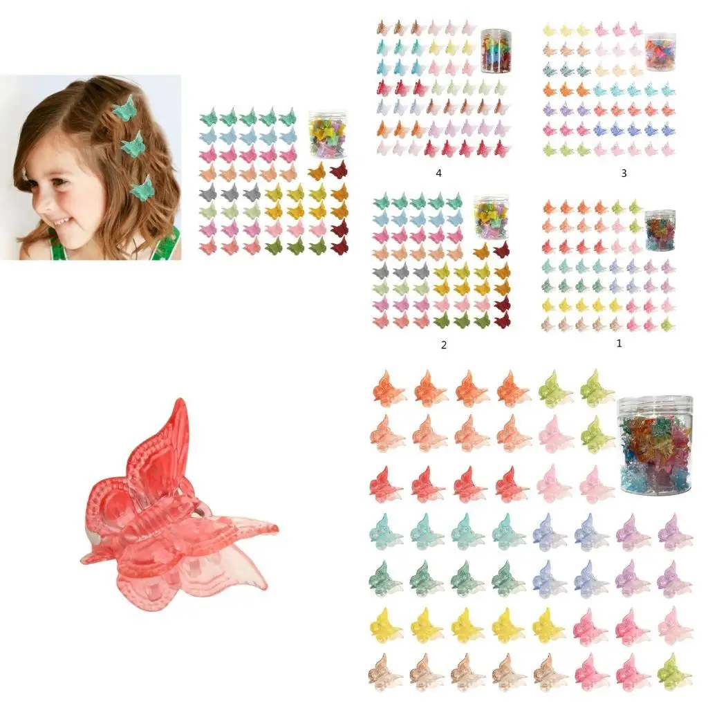 

39BB Collection of 50pcs Hair Clips Children's Small Hair Claw Butterfly Hair Grab