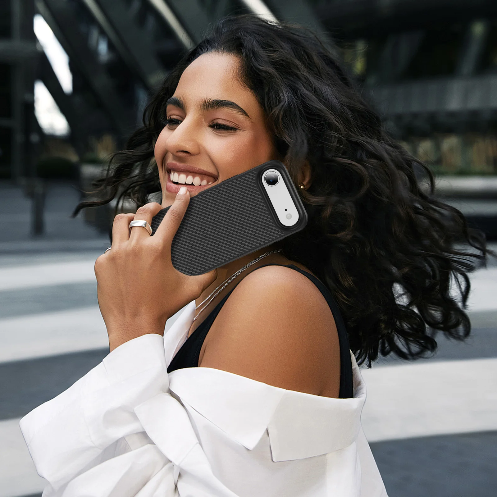 Funda de fibra de carbono con carga inalámbrica para Iphone 17 Air 15 16 17 Pro Max 14 Plus 13 Pro Iphone17 Iphone16 Iphone15