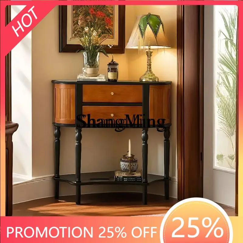 

FG красивый современный простой ясеневый шкаф для прихожей из массива дерева, винтажный разделительный консольный шкаф-перегородка