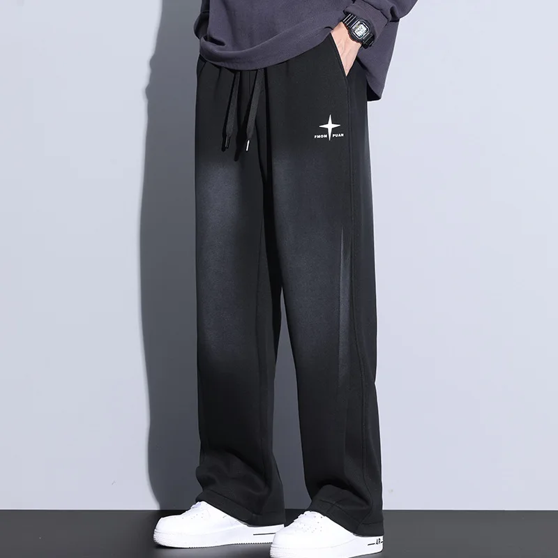 High Quality Men's Sports Pants Cotton Feel All New Wide Leg Casual Pants Adult Gentleman Comfortable Loose Senior High-end