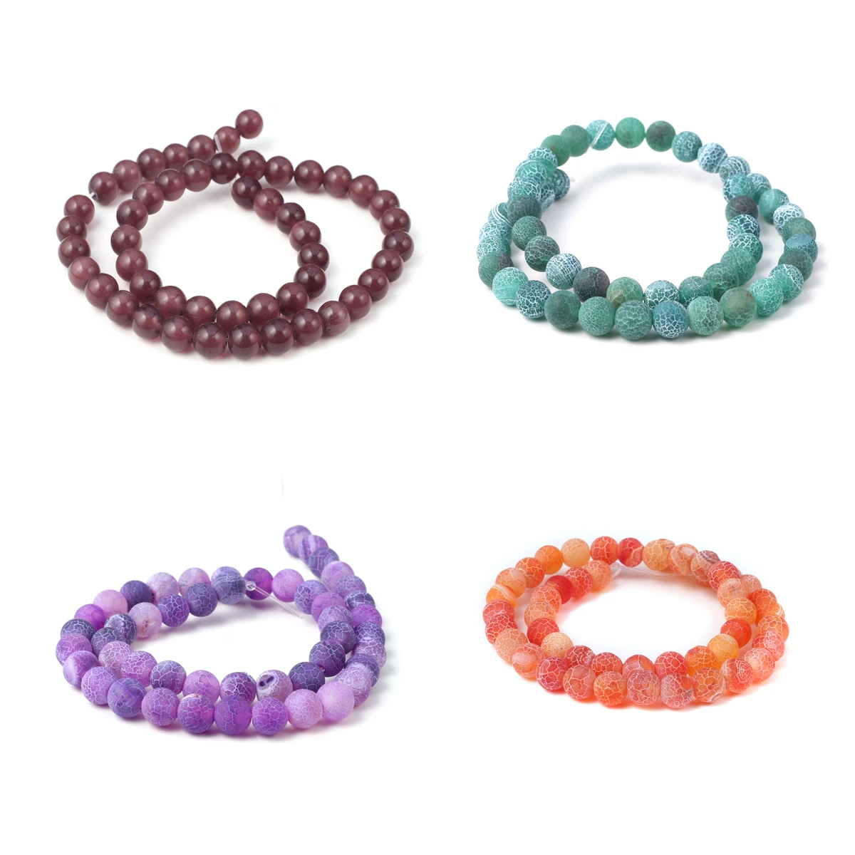 Colourful Natural Semi Gemstone AgateOpal Round Beads 8x8mm Jewelry Making DIY Necklace Bracelet Earring Accessories Gift