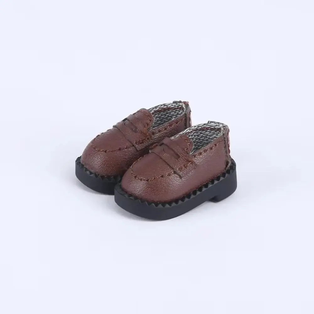 1 par de zapatos de muñeca Ob11 para juego de imitación, bonito atuendo hecho a mano, zapatos de cuero para muñecas, botas, zapatos de uniforme para muñecas negras y marrones, Holala Gcs