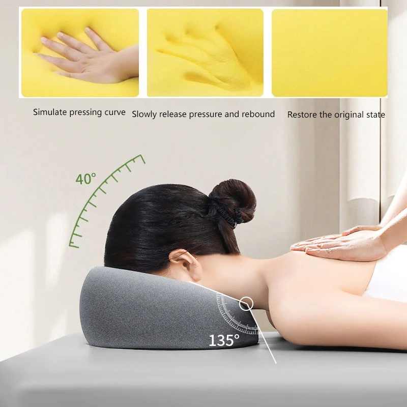 Ergonomics Lying Down Pillow Memory Foam Breathable Head Rest Support Pillow Body Massage Face Rest Pillow For Beauty Salon