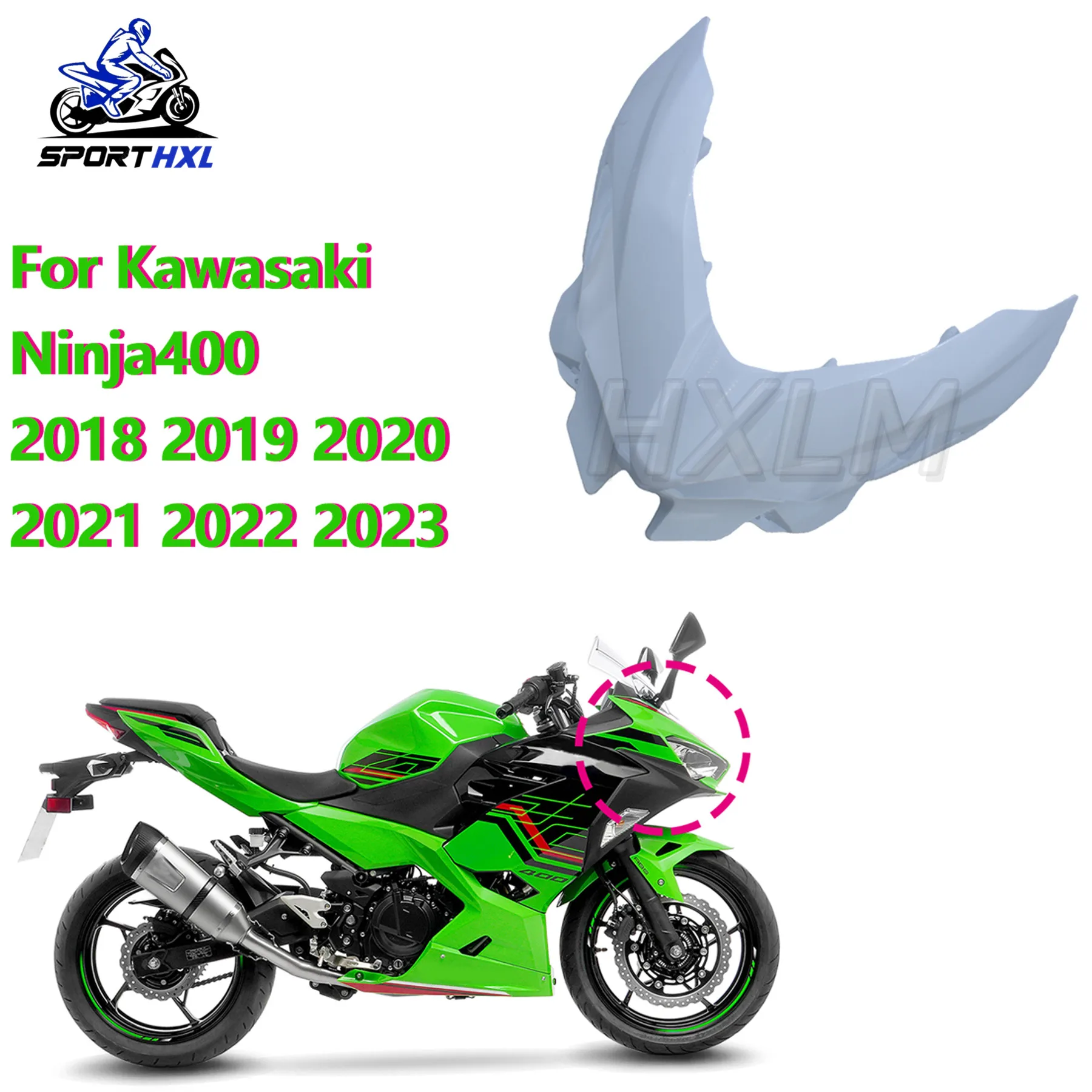 

Front Headlight Fairing For Kawasaki Ninja 400 Carbon Fiber Fairing For Kawasaki Ninja 400 2018-2023 Front Headlight Fairing
