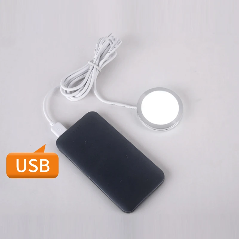 LED Spotlight Ultra-thin USB 5V LED cabinet mini Lamp with switch 3w jewelry display ceiling indoor downlight surfaced mounted