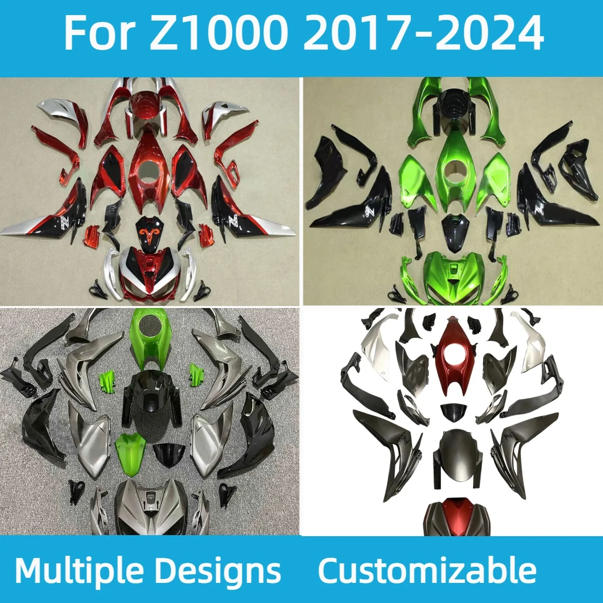 Injection Fairing Kit Z1000 2017-2024 ABS Plastic Motorcycle Body Parts Set Fairings for Kawasaki Z 1000 17-24