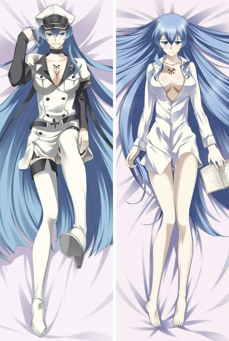 

50x150cm,Akame ga Kill Esdeath Body Bed Pillow Covers Anime, Hot-Blooded Boys Girl Long Hugging Body Dakimakura Cushion Cover