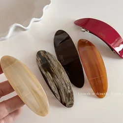 French temperament acetic acid oval low ponytail hairpin spring clip simple versatile hair buckle new hair accessories top clip