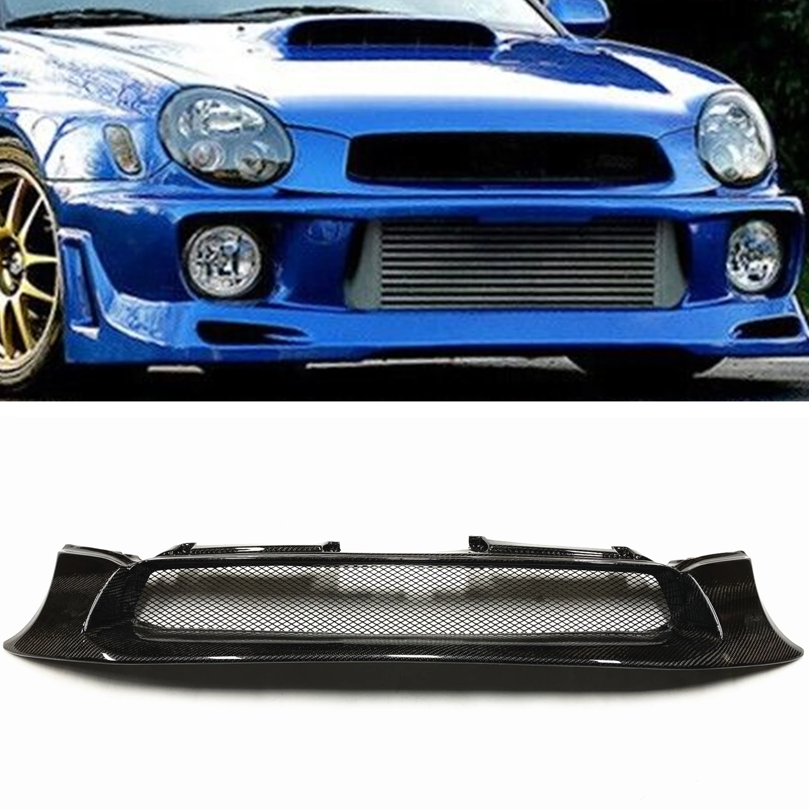 Car Front Grille Grill Mesh For Subaru Impreza 7th JDM 2002-2003