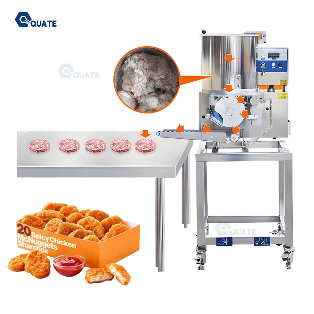 SUS304 Commercial Automatic Patty Forming Machine for Burgers Shawarma Fish Meat Pies New Condition