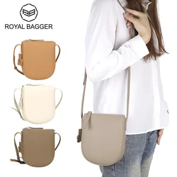 Royal Bagger Litchi Pattern Shoulder Crossbody Bag for Women, Genuine Leather Phone Purse, Fashion Trend Small Square Bag 1863