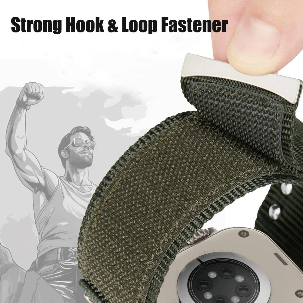 VWAR Nylon Band for Apple Watch Ultra 49mm Strap 44mm 45mm 46mm Men Sports Strap Iwatch Series 10 9 8 7 6 5 Se Luxury Bracelet