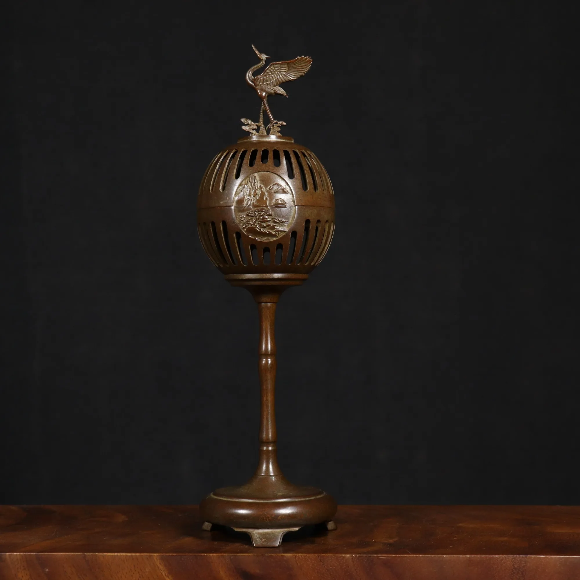 Elegant Antique-Style Crane Incense Burner - Exquisite Su Gong Craftsmanship, Ideal for Home Décor, Decorative Piece