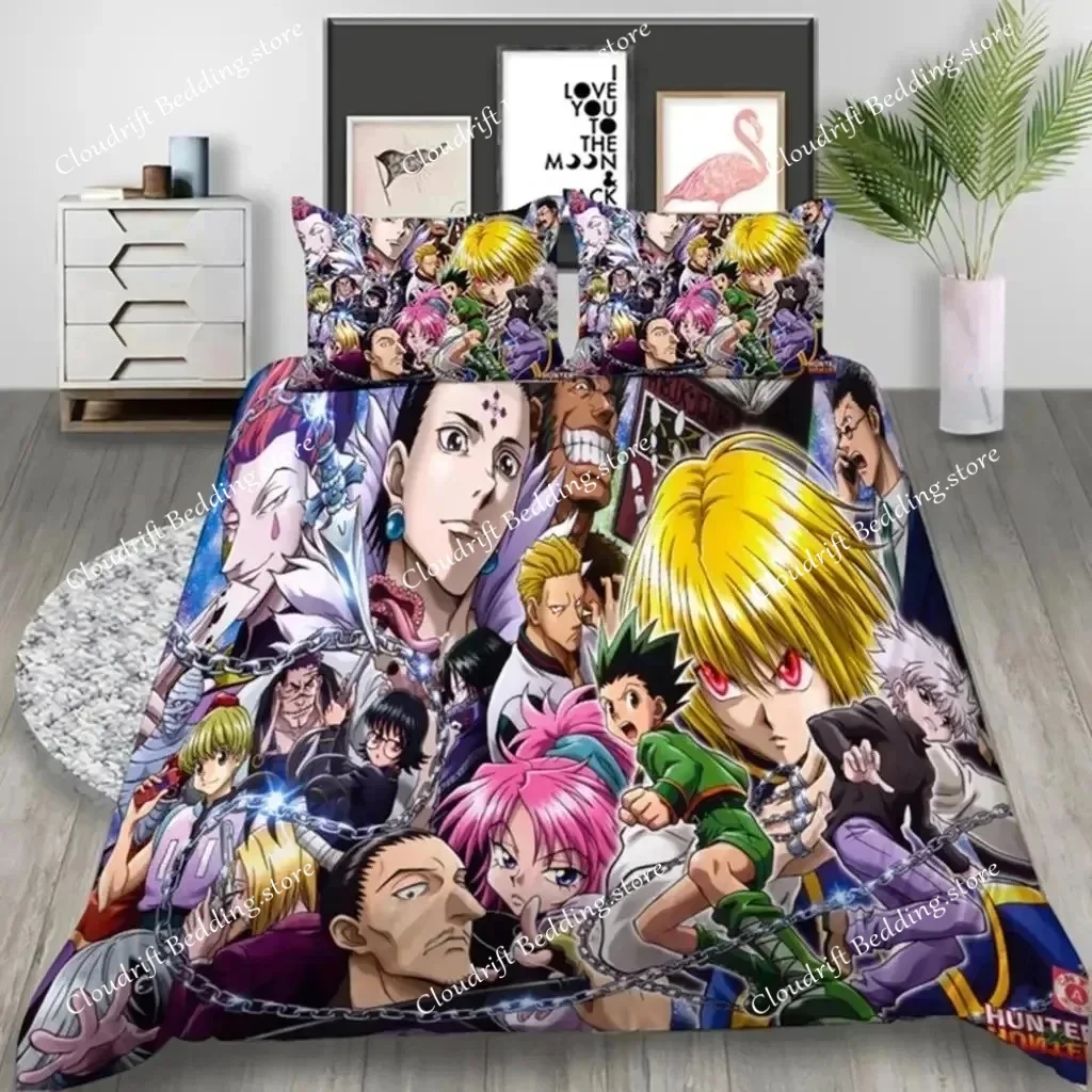Japan Anime Hunter Hunter 3D Printed Bedding Set Duvet Covers Pillowcases Comforter Bedding Set Bedclothes Bed Linen Quilt Cover