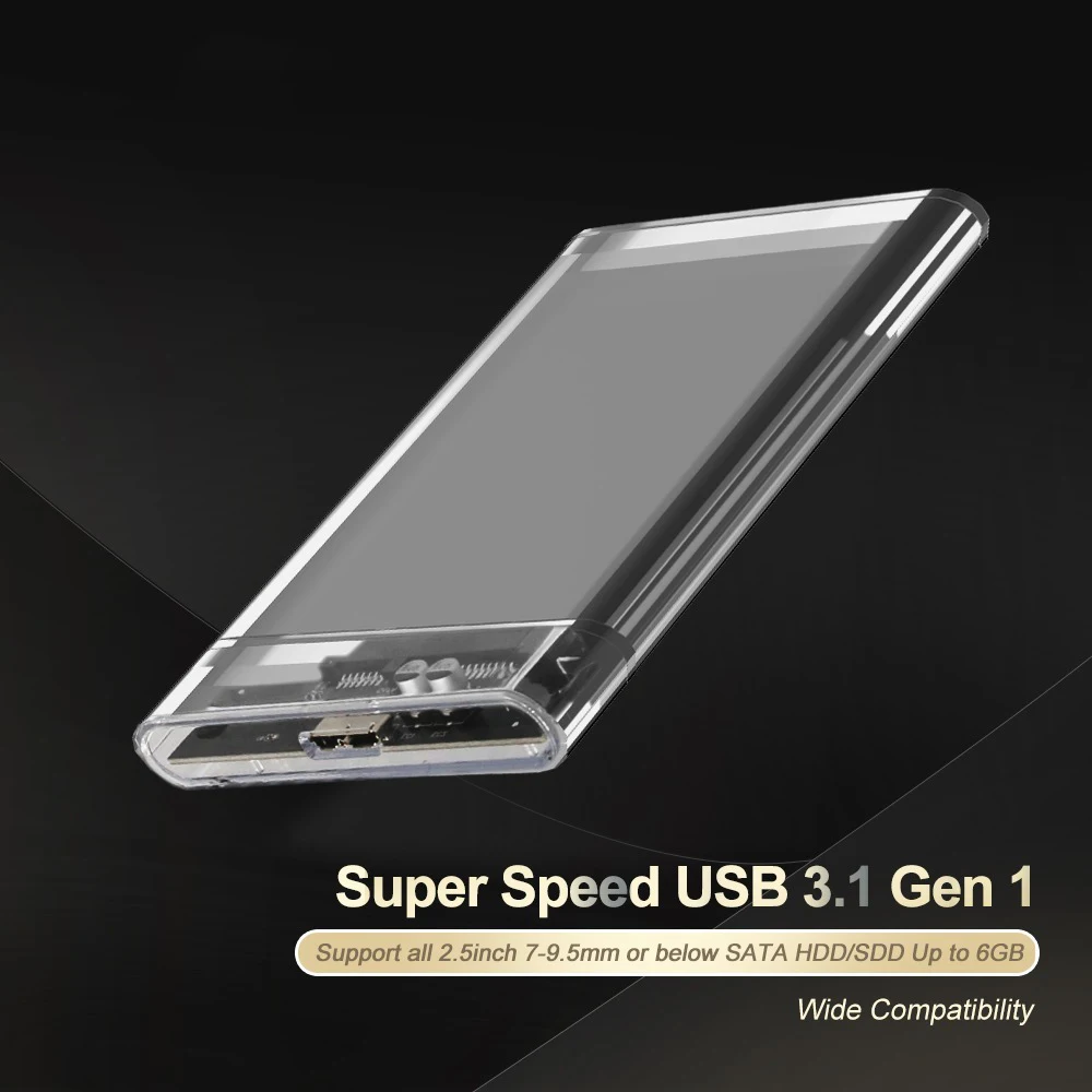 Cable Solid State Drive Protection Mobile USB 3.0 Hard Disk Drive Case Hard Drive Box Hard Disk Storage Box 2.5 Inch HDD Case