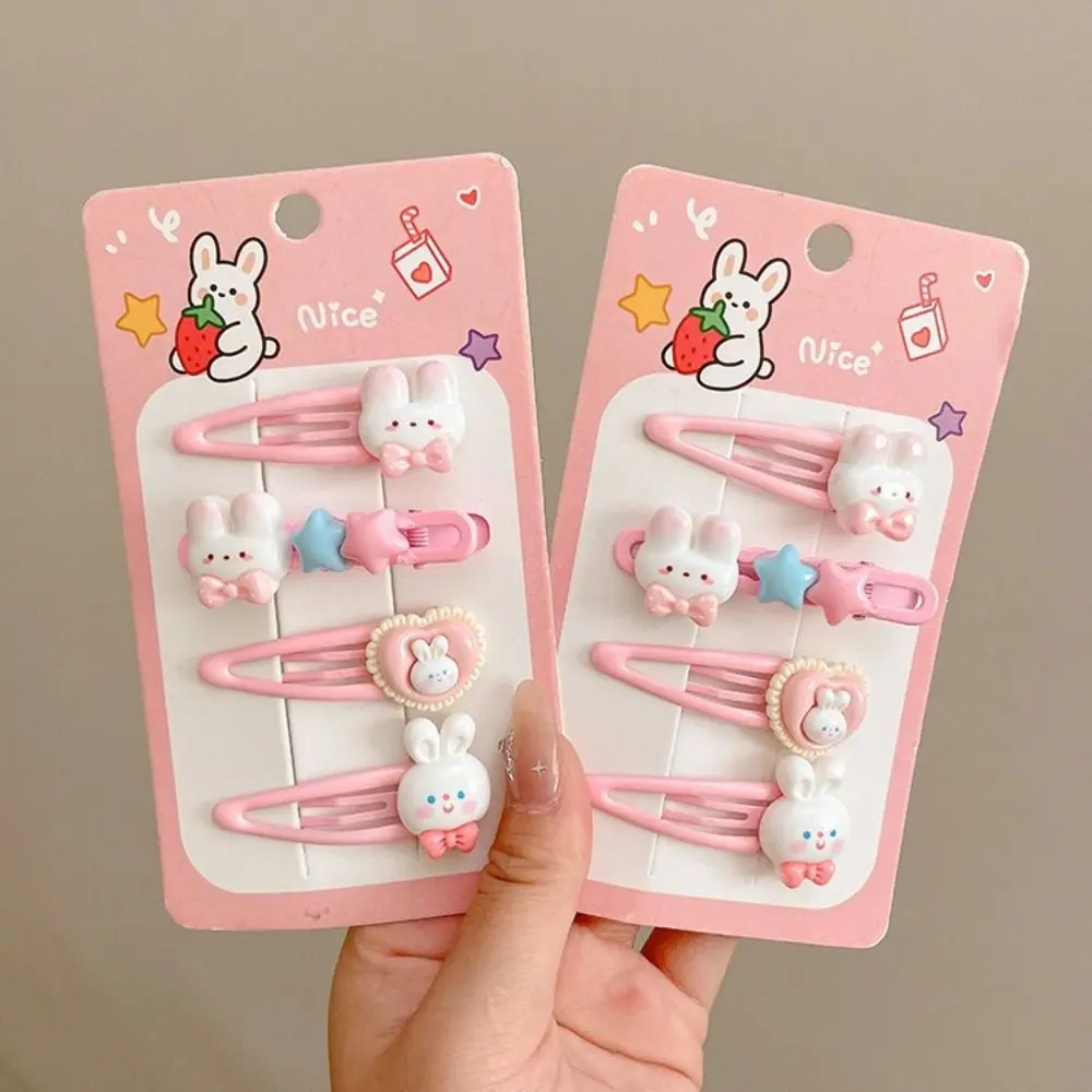 2Pcs/set Candy Color Rabbit Hair Clip Fashion Headwear Fine Flash Hairpin Kawaii Hair Accessories Barrettes Girls