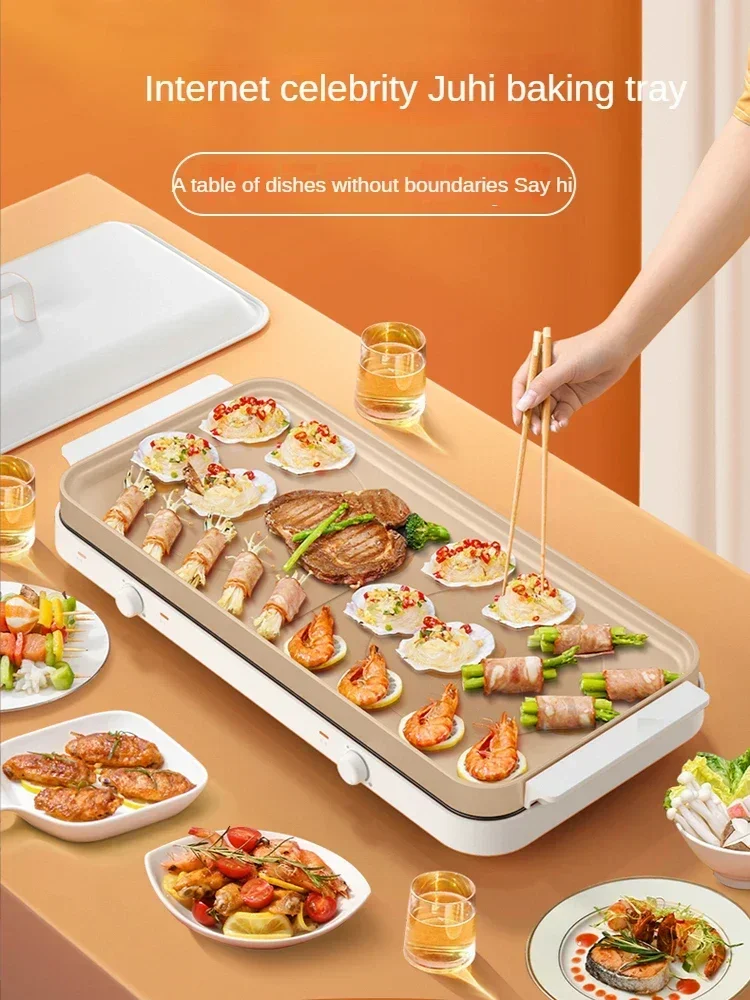 

Hot SalesMulti-Function Electric Baking Tray Cooking Pot Integrated Barbecue Meat Plate Electric Cooking Home Appliances For Kit