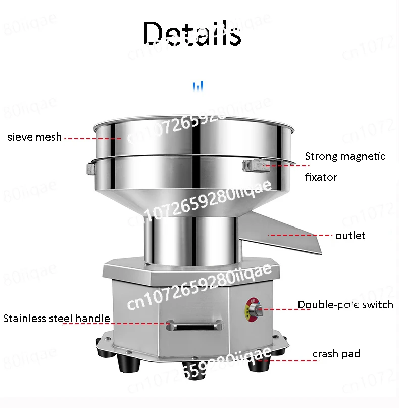 Sieve Flour Electric Sifting Machine Sale Vibrating Screen Small Stainless Steel Sieving Machine New Arrival Popular Powder