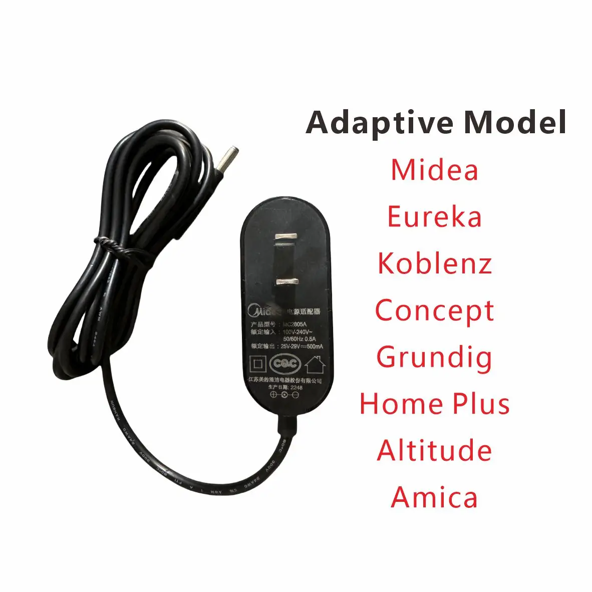 For Midea 21.6V Battery Charger Eureka/Koblenz/Concept/Grundig/Home Plus/Altitude pro Vacuum Cleaner Parts Power Cord 25-29V