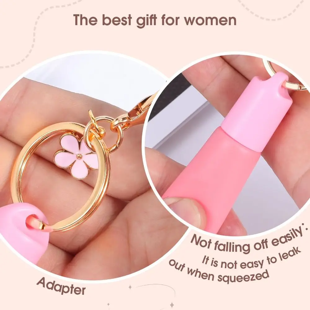 4PACK Silicone Lip Gloss Holder with Keyring Portable Lipgloss Case Colorful Flexible Chapstick Cover for Summer Fridays/LANGIGE view 4