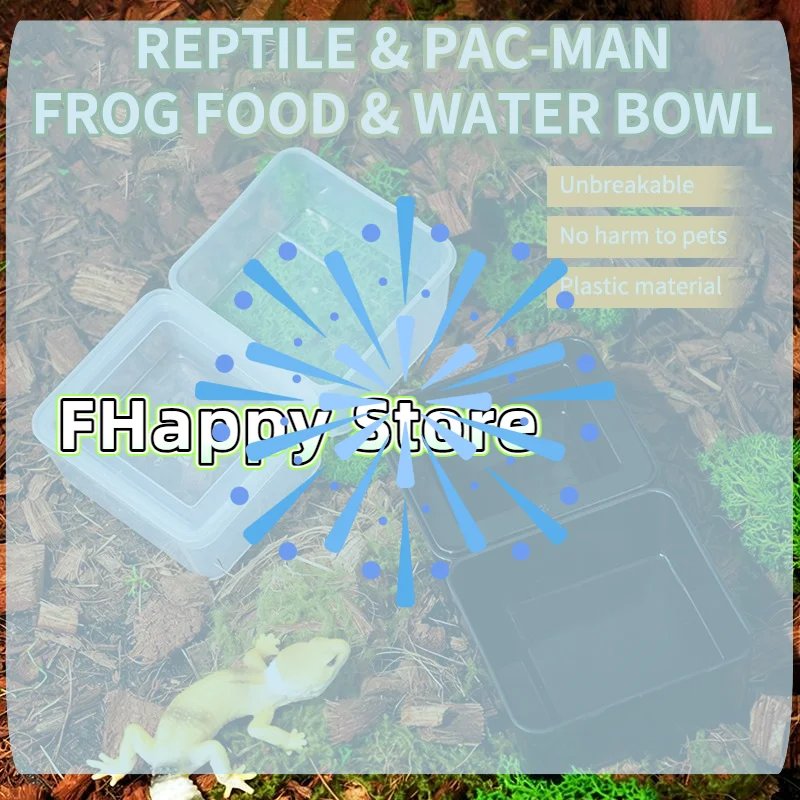 [MA]2 In 1 Worm Dish Plastic Breeding Feeders Box Anti-escape Reptile Snake Feeding Bowl Black/White Double Box[MA]