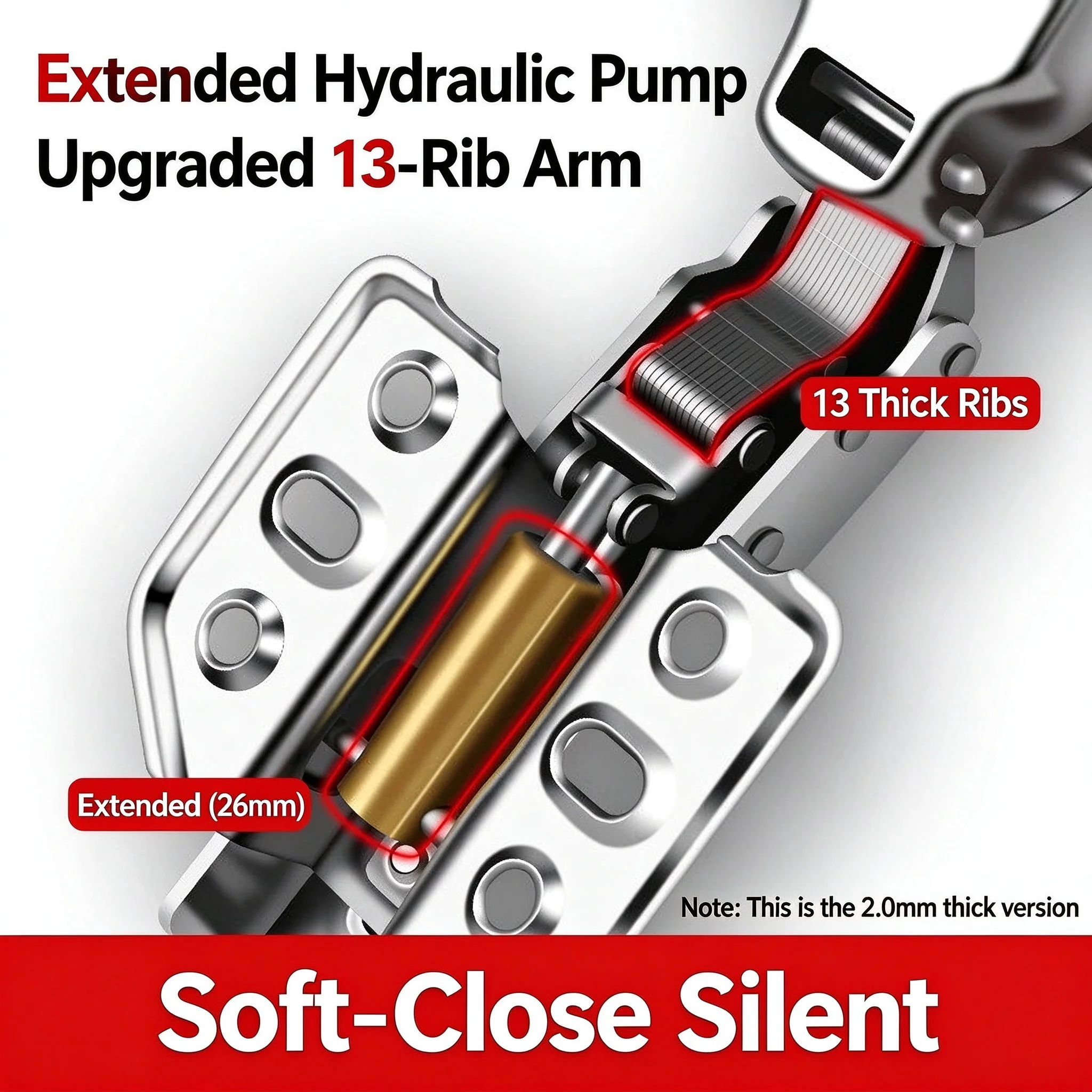 304 Stainless Steel Cabinet Hinge Hydraulic Soft Close Cupboard Wardrobe Door Buffer Hinge Full Half Overlay Hardware