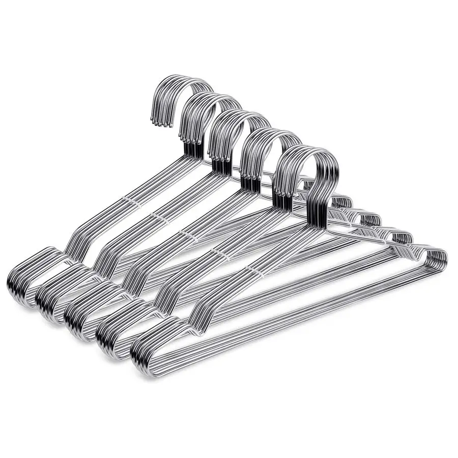 

Вешалки из нержавеющей стали, 50 шт., сверхмощные, экономящие место, 16,5-дюймовые ультратонкие вешалки для одежды