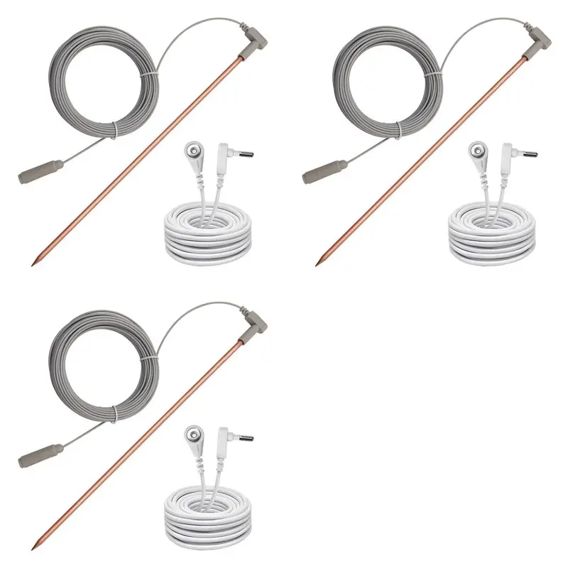 

Медный заземляющий стержень ABBP-3X с 40-футовым заземляющим кабелем, портативный комплект для заземления, для заземленных устройств A