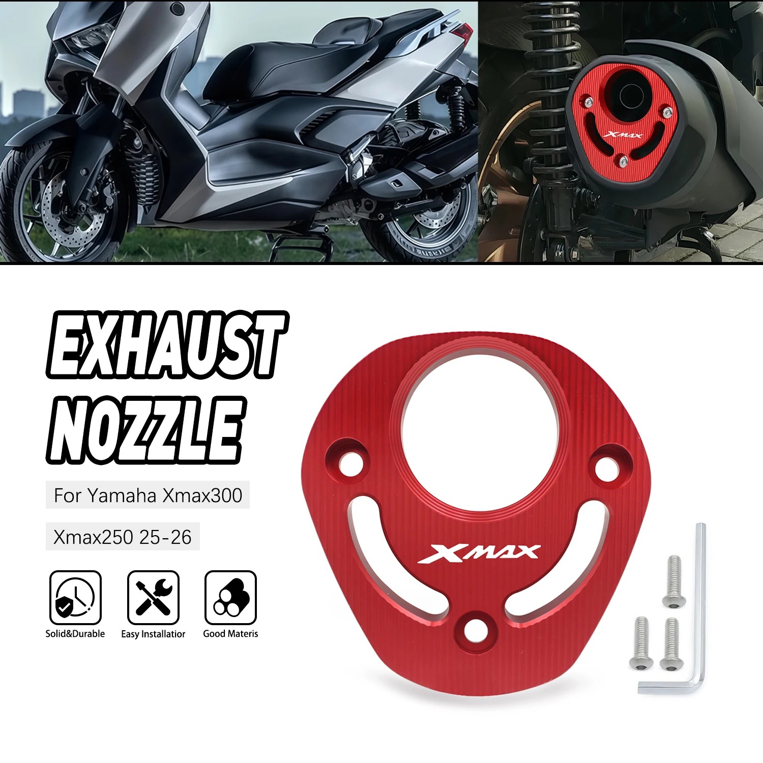 

CNC Motorcycle Exhaust Pipe End Decorative Protection Cover Cap For YAMAHA XMAX300 XMAX 300 2025 Accessories