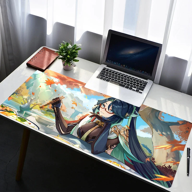 Mouse Pad Laptop Non Slip Extended Desktop Mouse Mat PC Anime Keyboard Pad Gaming Accessories G-genshin Impact Xianyun Mousepad