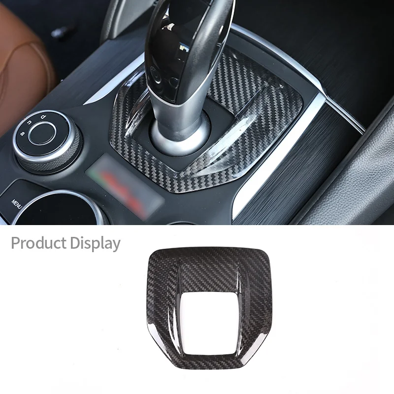 

For Alfa Romeo Giulia Stelvio 2017-2019 Real Carbon Fiber Car Center Console Shift Knob Small Panel Trim Sticker Car Accessories