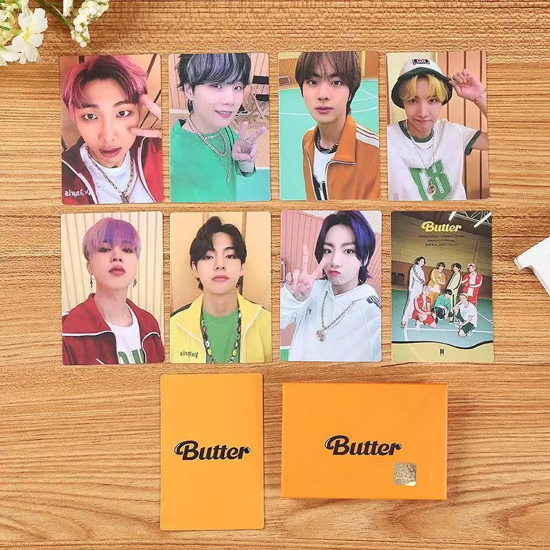 Tarjeta Coleccionable Kawaii BT21 DIY con Fotos de Celebridades, Personajes Lindos: Koya, RJ, Shooky, Man, Tata, Chimmy, Cooky