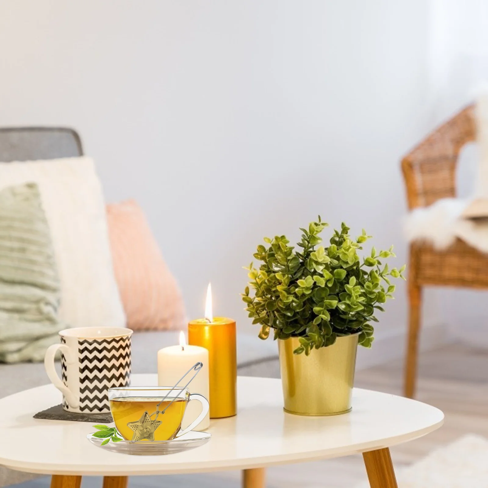 

2pcs Silver Stainless Steel Tea Filters Loose Leaf Tea Pincer Long Handle Star Moon Shape Strainer For Herbal Teas Residue