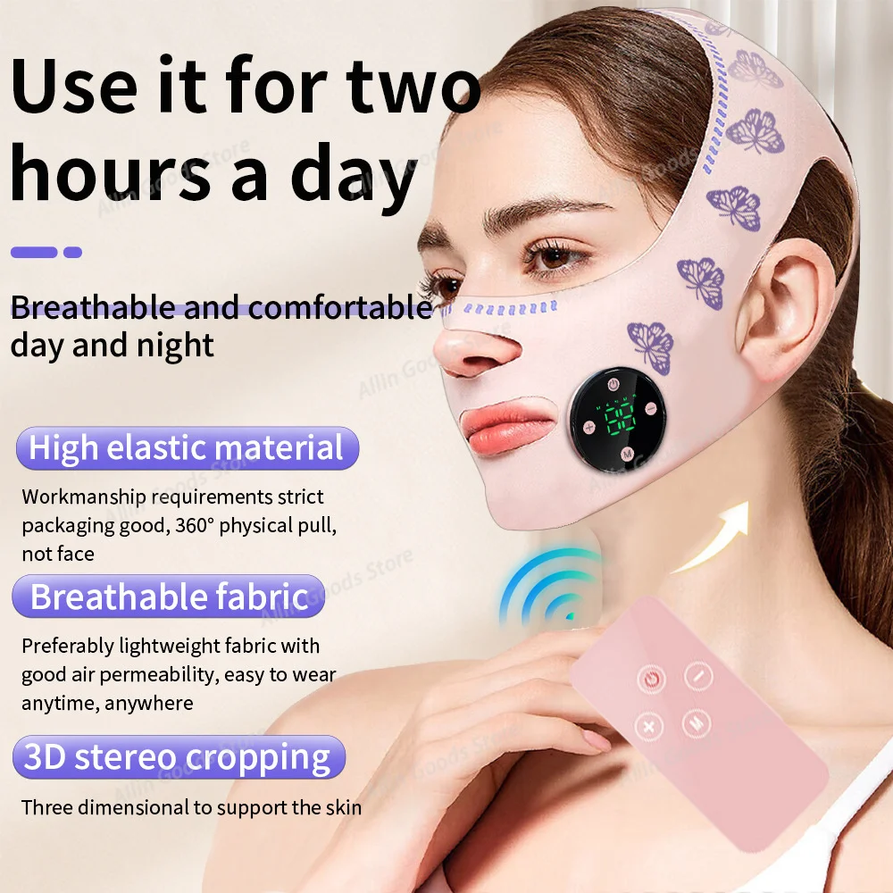 EMS Face Lifting Massager Anti Wrinkle Facial Massager V-Face Lift Device Face Slimming Remover Double Chin Face Massage Mask