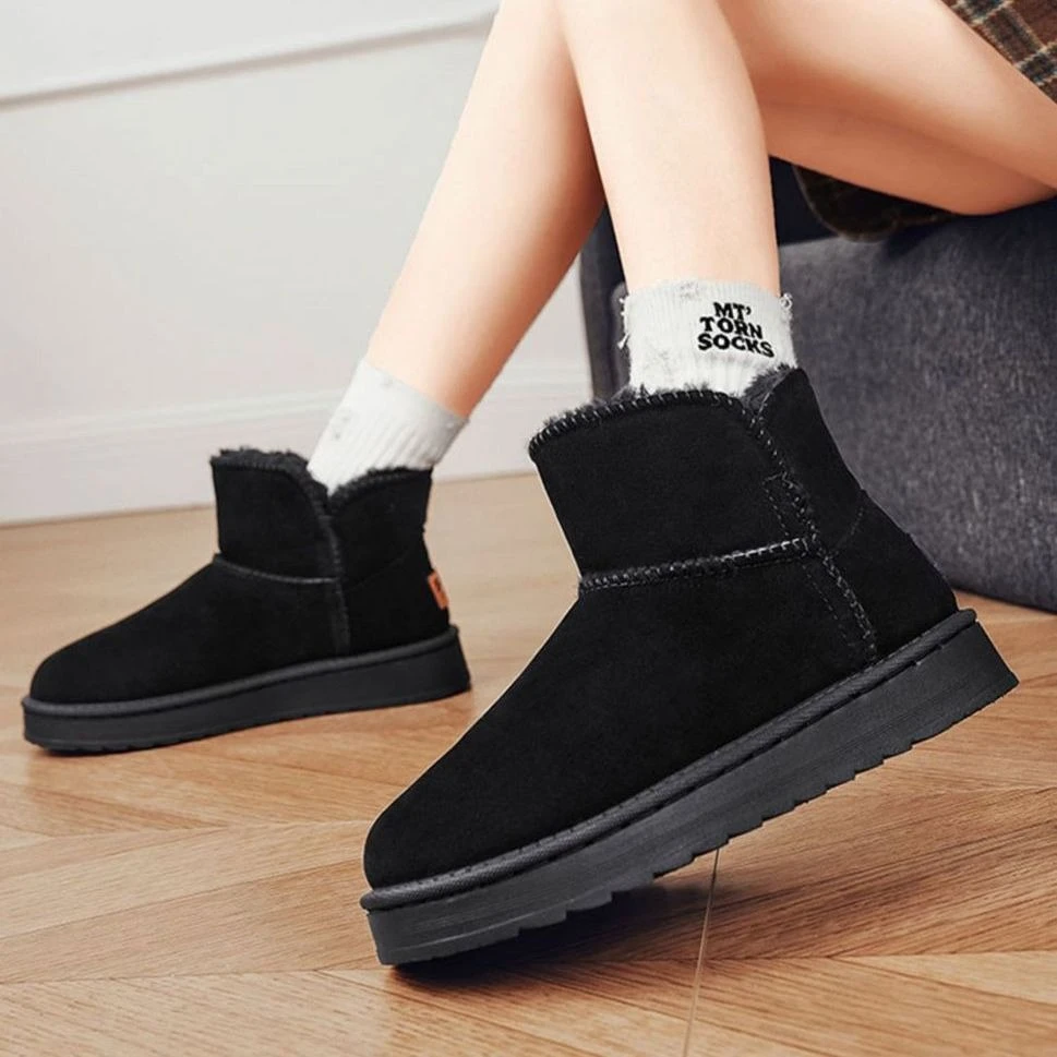 Men Winter Snow Boots Fleece Lined Warm Anti Slip Thick Plush Cotton Shoes Outdoor Casual Puffer Boot New Arrival
