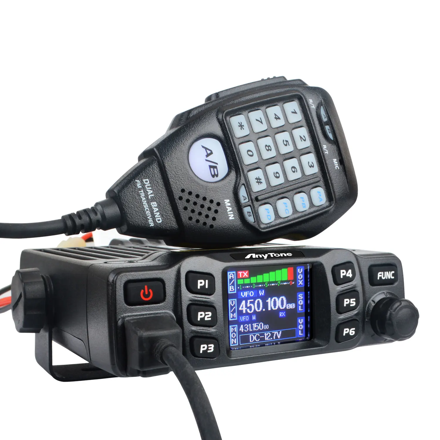 Anytone AT-778UVII GMRS VOX Dual Band 136-174MHz&400-490MHz 25Watt 200Channels 2m 70cm Amateur Analog Mobile Radio Color Screen