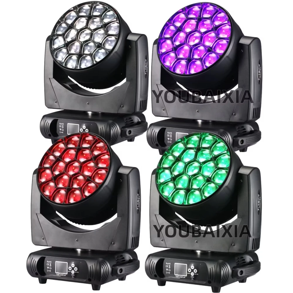 2 sztuki 19x40W Bee Eyes LED Head Mobile RGBW Beam + Washing Light Oświetlenie sceniczne dla DJ-ów, dyskotek, profesjonalnych imprez weselnych, DMX512