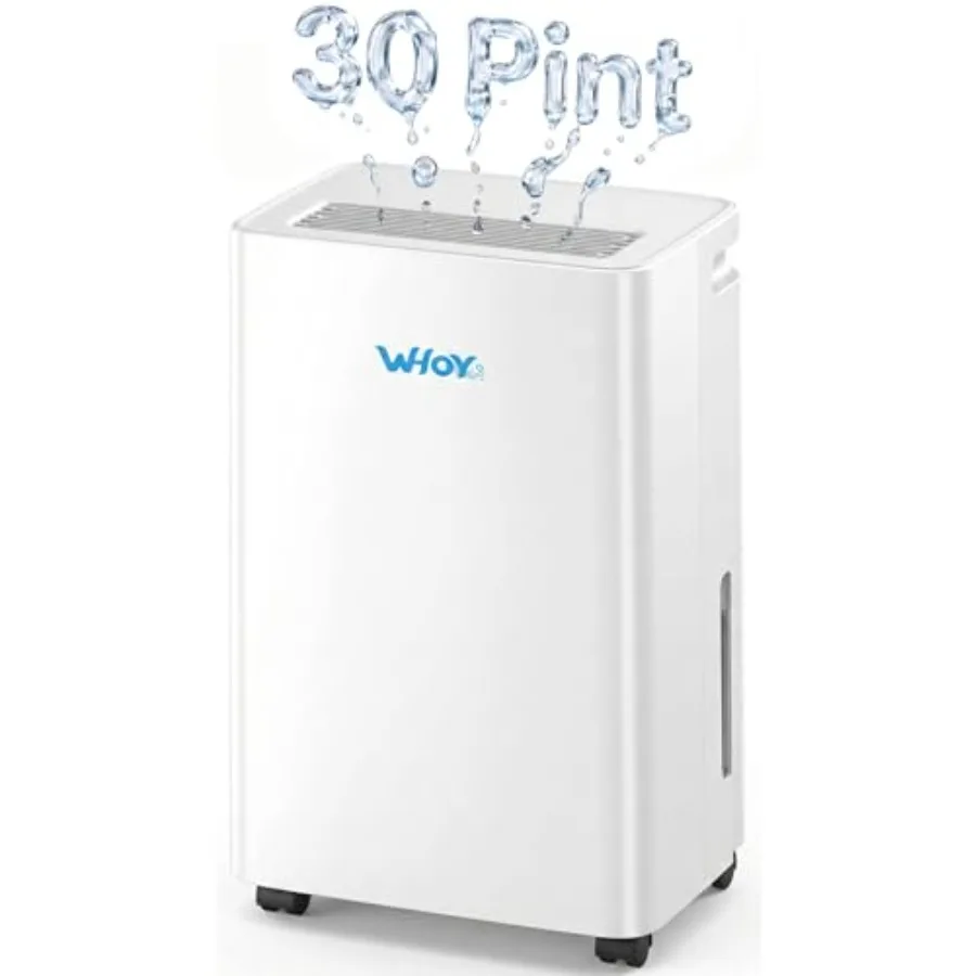 

Осушитель воздуха на 30 пинт для дома и спальни, до 2000 кв. футов, управление через Wi-Fi и приложение, ультратихий, бак 1,6 л, непрерывный дренажный шланг, 3 месяца гарантии