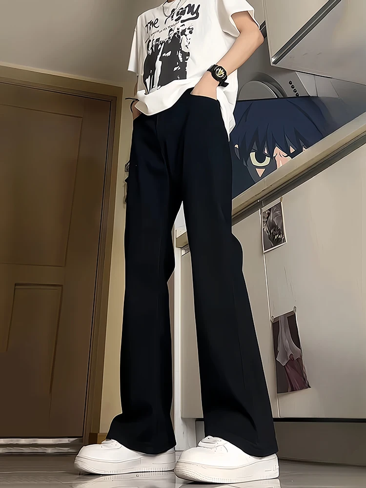 

Мужские джинсы Bla Le Blade удлиненной длины, прямые эластичные широкие брюки, молодежные модные прямые брюки-клеш с микро-клеш