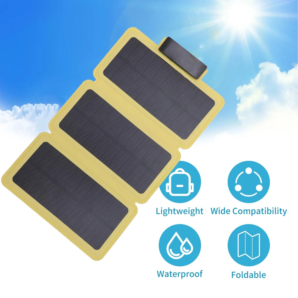 Outdoor Foldable Solar Panel Ultra-Thin Portable Solar Power Bank USB Solar Charging Panel for Camping Hiking Picnic Climbing