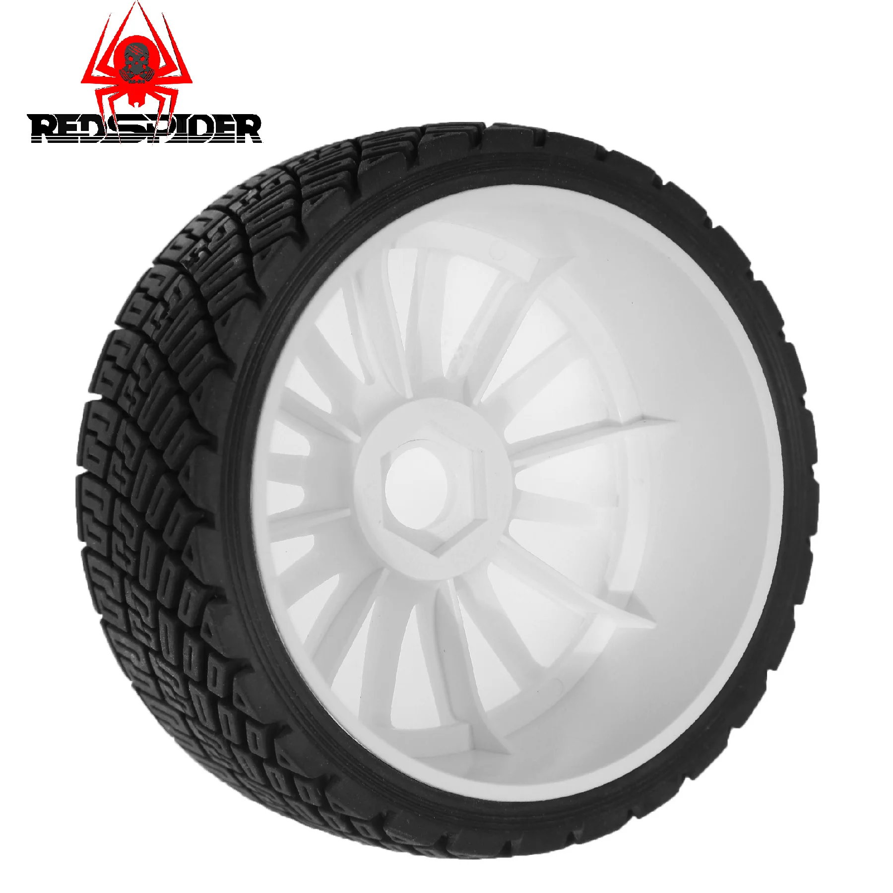 4 個 1/8 RC オンロードカータイヤとホイール 17 ミリメートル六角ゴムラリータイヤ外径 HPI WR8 HSP Hobao ARRMA Redcat Losi Kyosho VRX 用