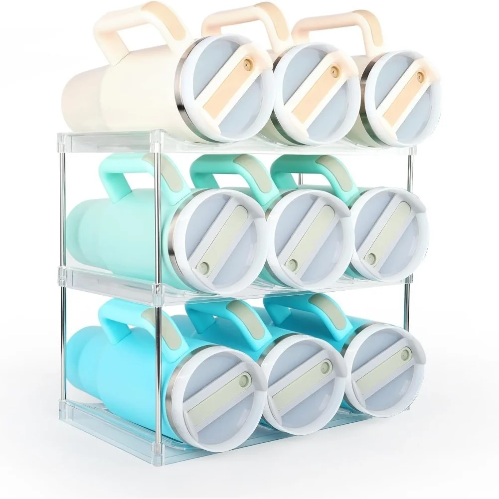 

Органайзер для стаканов и бутылок Declutter Space, 40 унций, 16,53 x 7,87 x 4,1 дюйма, с настраиваемыми слоями, простая сборка