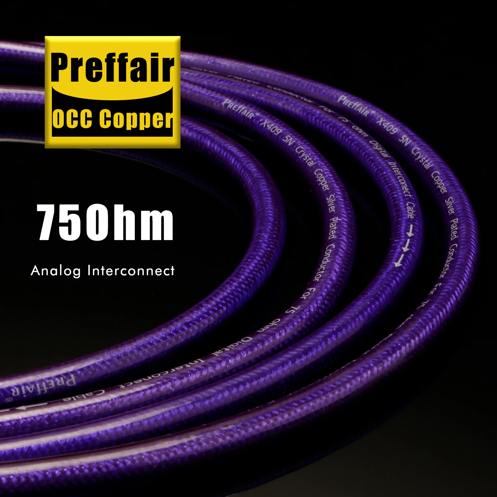 Pair Preffair X409 RCA Audio Interconnect Cable with Gold Plated RCA Plug for DVD/CD Player/Decorder/AMP