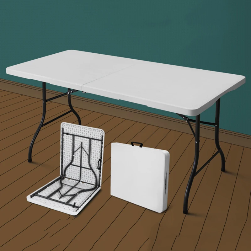 Outdoor Garden, White Plastic Folding Table, Rectangular Table for Parties, Wedding Folding Chair, Plastic Picnic